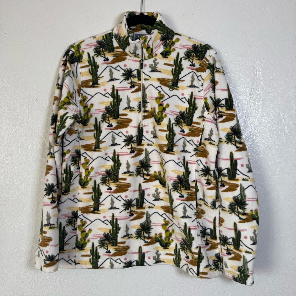 Ariat Cactus Printed Fleece 1/4 Zip Pullover - Picture 2 of 15